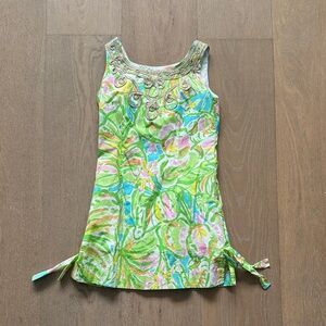 Lilly Pulitzer Green and Pink Kids Dress